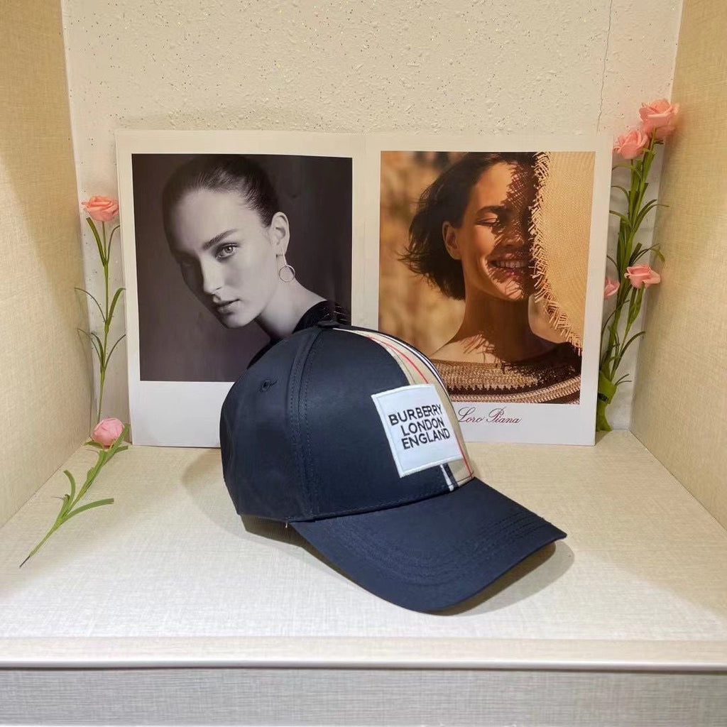 Luxury Check Embroidered Baseball Cap