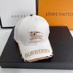 Luxury Vintage Check Embroidered Baseball Cap