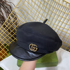 Classic GG Metal Logo Octagonal Flat Cap | Luxury Designer Cashmere Hat