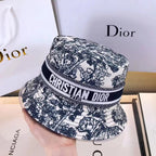 Classic Vintage Toile de Jouy Bucket Hat | Luxury Designer Hat