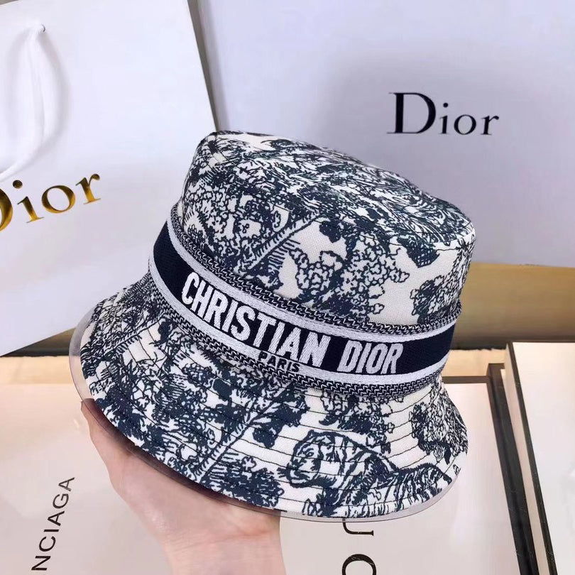 Classic Vintage Toile de Jouy Bucket Hat | Luxury Designer Hat