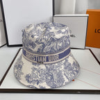 Classic Vintage Embroidered Webbing Pattern Bucket Hat