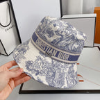 Classic Vintage Embroidered Webbing Pattern Bucket Hat