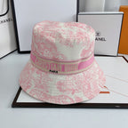 Classic Vintage Embroidered Webbing Pattern Bucket Hat