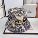 Classic Vintage Embroidered Webbing Pattern Bucket Hat