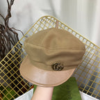 Classic GG Metal Logo Octagonal Flat Cap | Luxury Designer Cashmere Hat