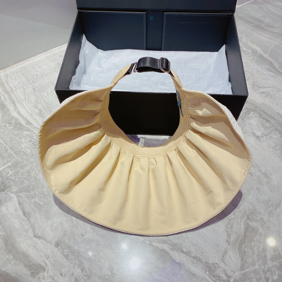 FashionFoldable Crinkled Cotton Sun Visor | Luxury Designer Summer Hat