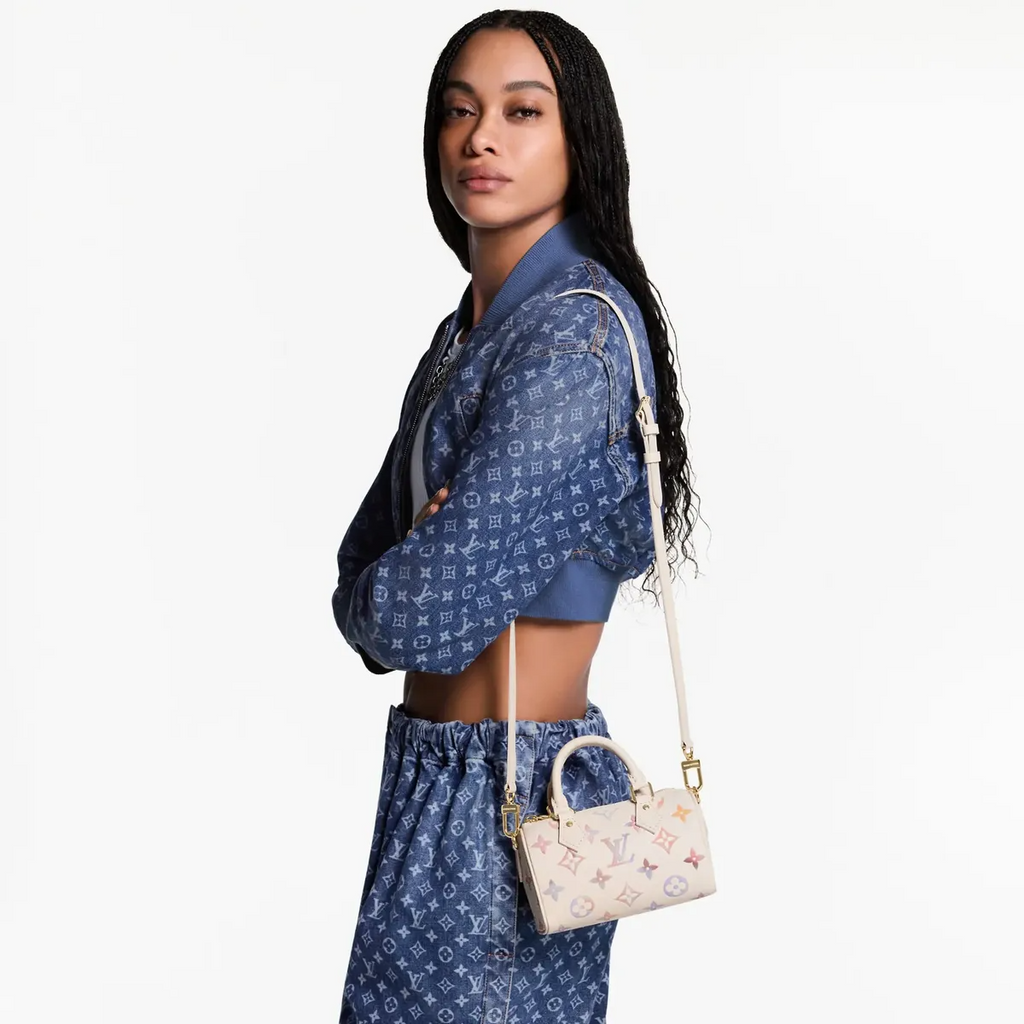 Dreamy Lavender Watercolor Gradient Mini Barrel Crossbody Bag