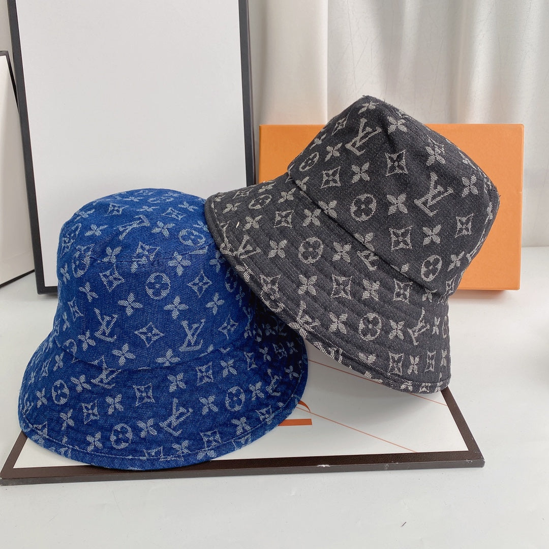 Luxury Monogram Denim Bucket Hat