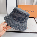 Luxury 1v Monogram Jacquard Denim Bucket Hat for Men & Women