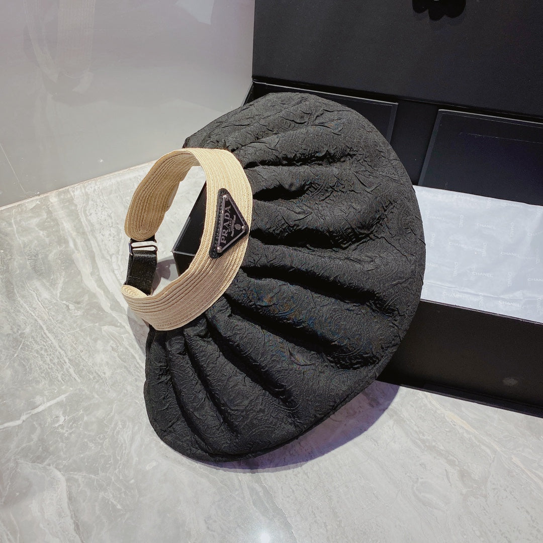 FashionFoldable Crinkled Cotton Sun Visor | Luxury Designer Summer Hat