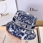 Classic Vintage Toile de Jouy Bucket Hat | Luxury Designer Hat
