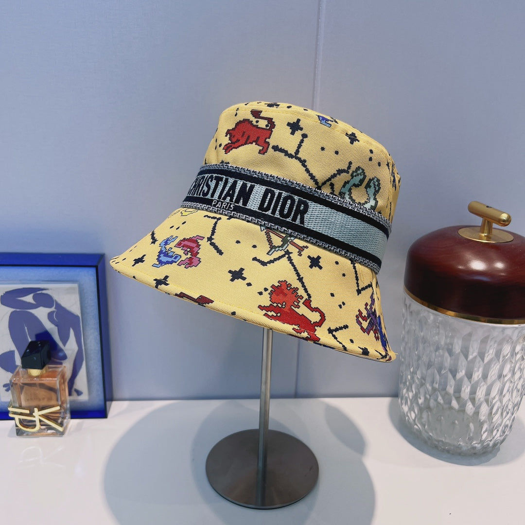 Vintage Oblique Webbing Bucket Hat | Luxury Designer Cotton Bucket Hat