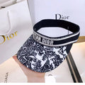 Vintage Embroidered Cotton Sun Visor | Luxury Designer Adjustable Visor Hat
