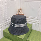 Vintage Sheer Organza Logo Bucket Hat for Women & Men