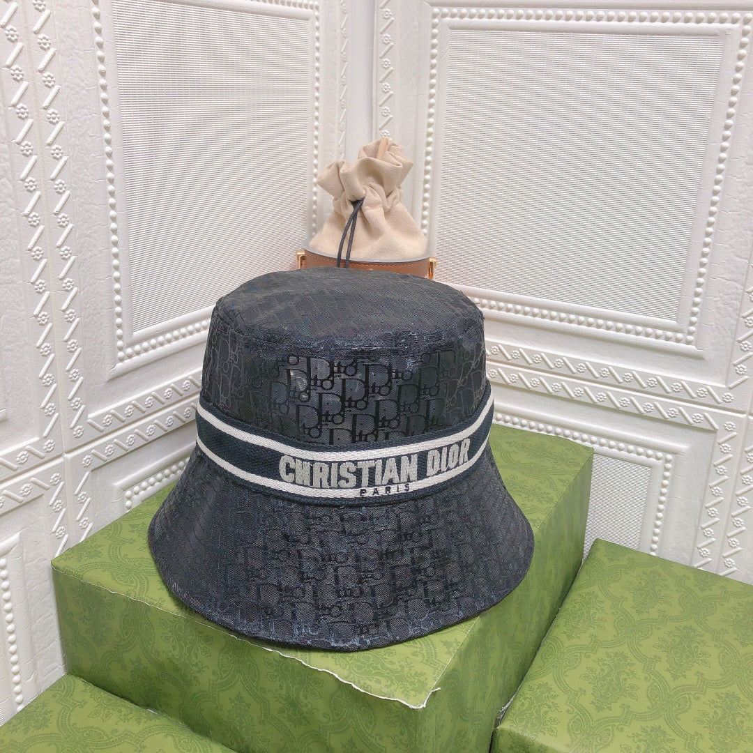 Vintage Sheer Organza Logo Bucket Hat for Women & Men