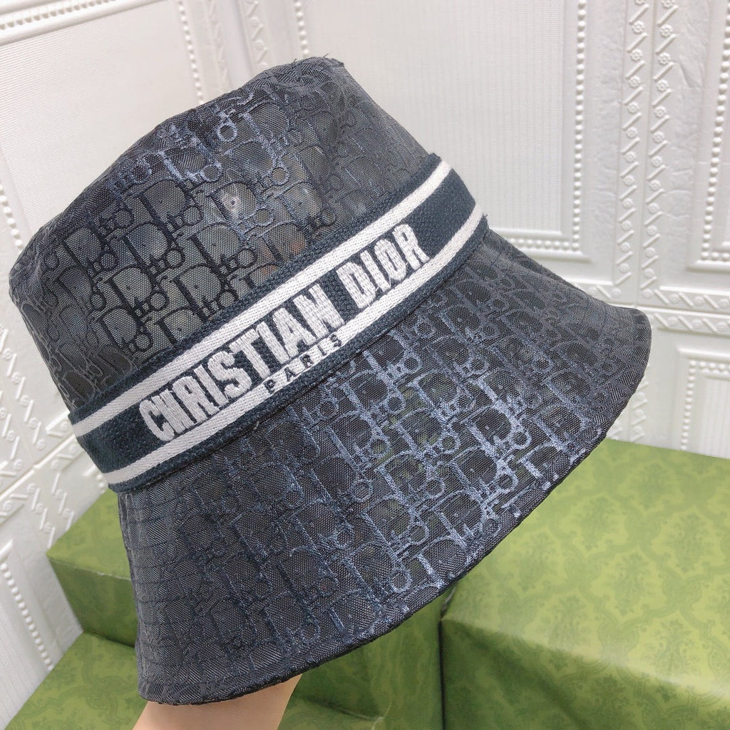 Vintage Sheer Organza Logo Bucket Hat for Women & Men