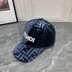 Luxury FF Gold Velvet Baseball Cap | Luxury Designer Adjustable Hat