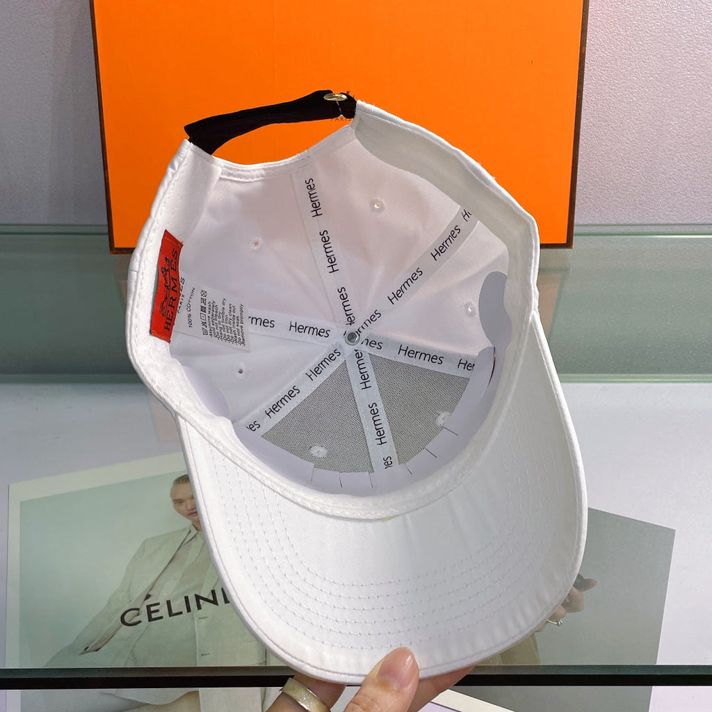 H Embroidered Cotton Baseball Cap