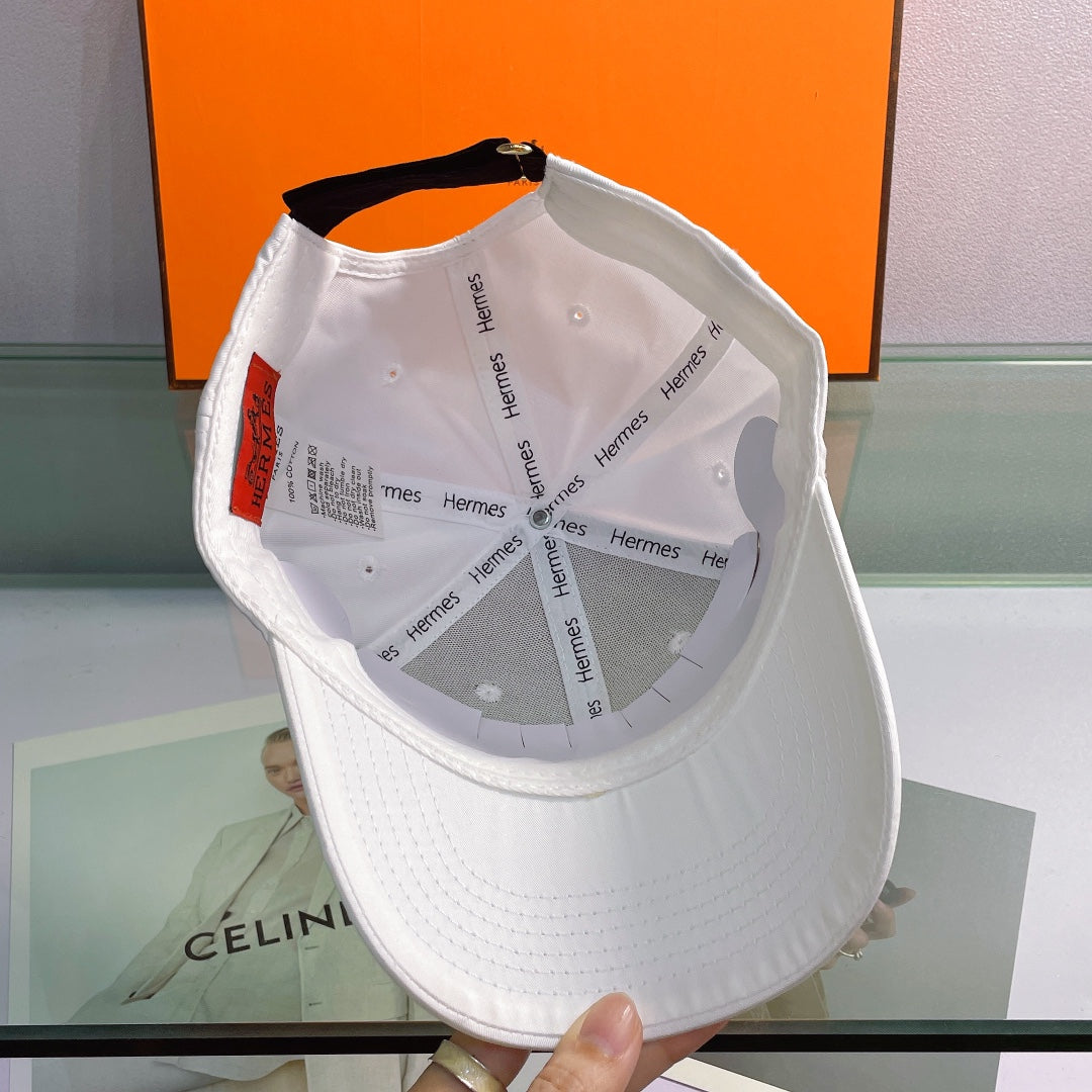 H Embroidered Cotton Baseball Cap