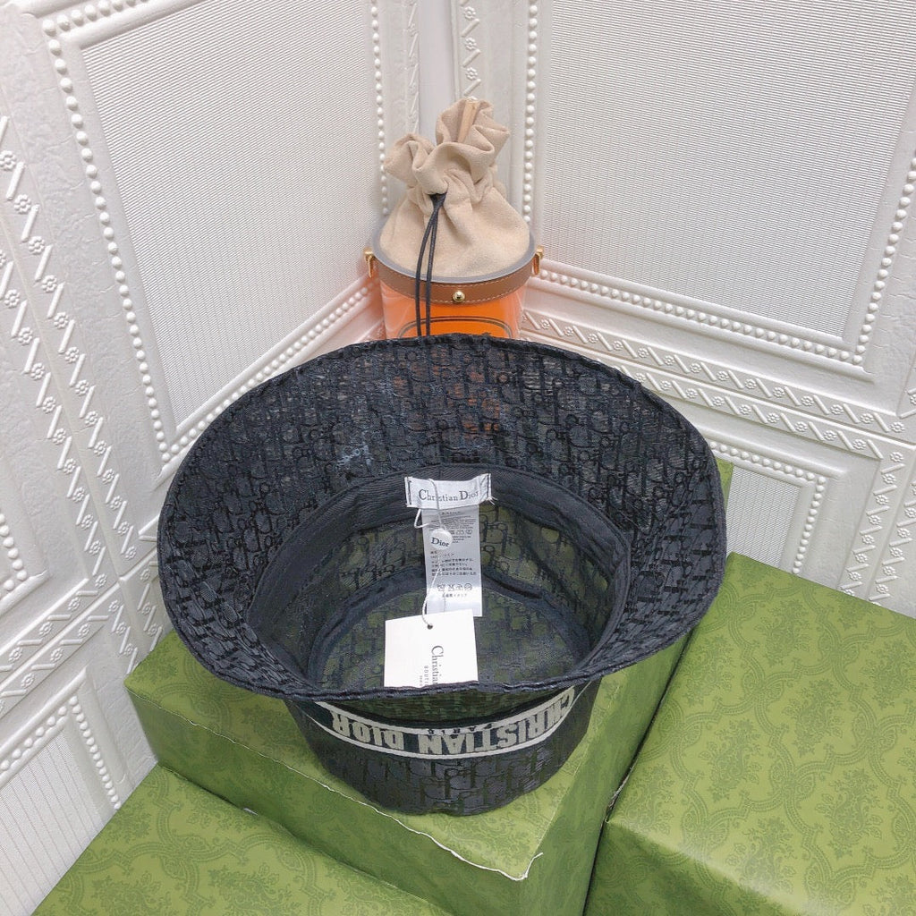 Vintage Sheer Organza Logo Bucket Hat for Women & Men