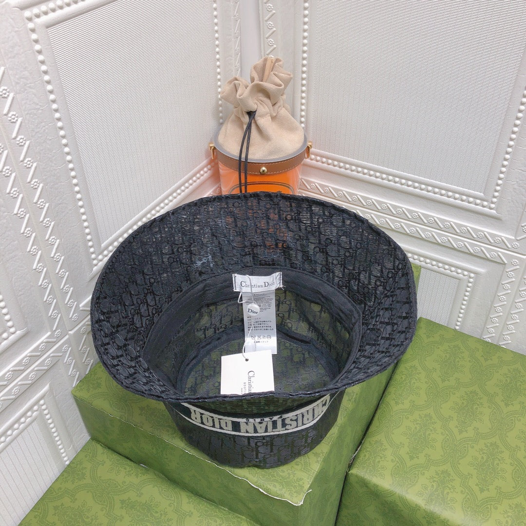 Vintage Sheer Organza Logo Bucket Hat for Women & Men