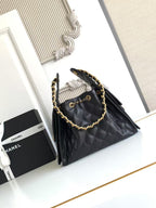 25 Small Handbag Grained Calfskin & Gold-Tone Metal Bag