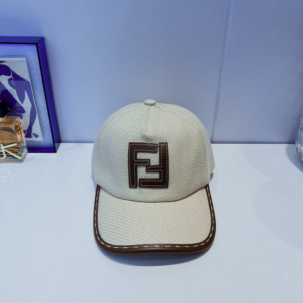 Luxury FF Leather Trim Baseball Cap