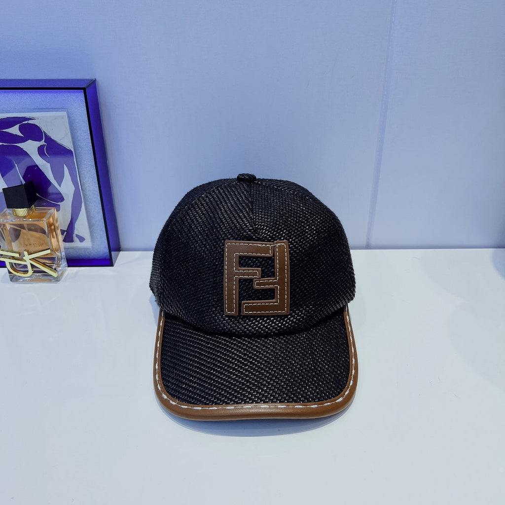 Luxury FF Leather Trim Baseball Cap