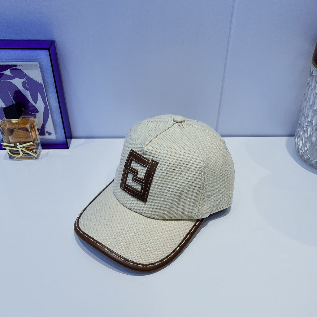 Luxury FF Leather Trim Baseball Cap