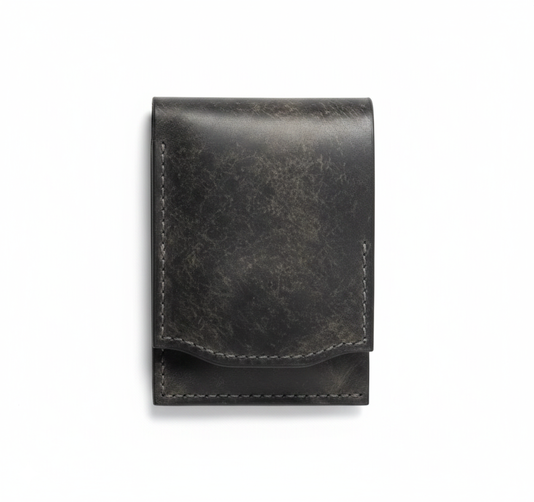 Vintage Handcrafted Full-Grain Leder Snap Geldbörse – Ansicht 1