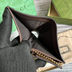Ophidia Premium Card Case Wallet Supreme Canvas Beige For Women‎ 4.3in/11cm 523155 96IWG 8745