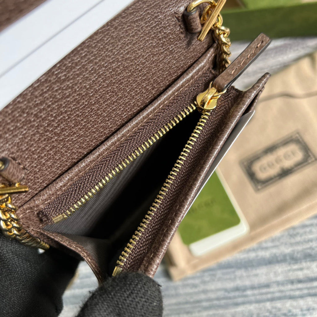 Ophidia Premium Card Case Wallet Supreme Canvas Beige For Women‎ 4.3in/11cm 523155 96IWG 8745