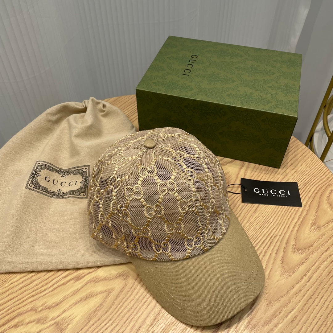 Classic GG Embroidered Lace Baseball Cap