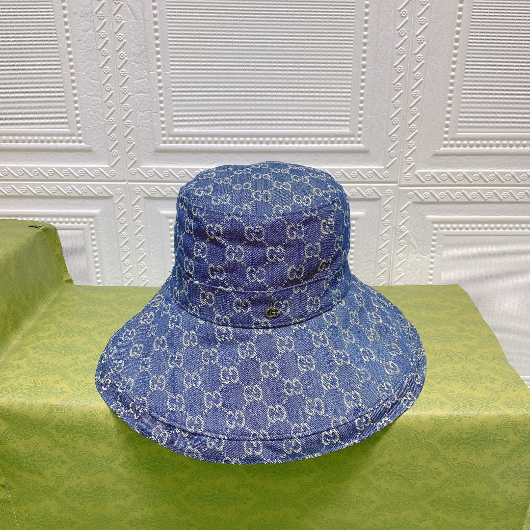 Classic GG Monogram Wide Brim Denim Hat