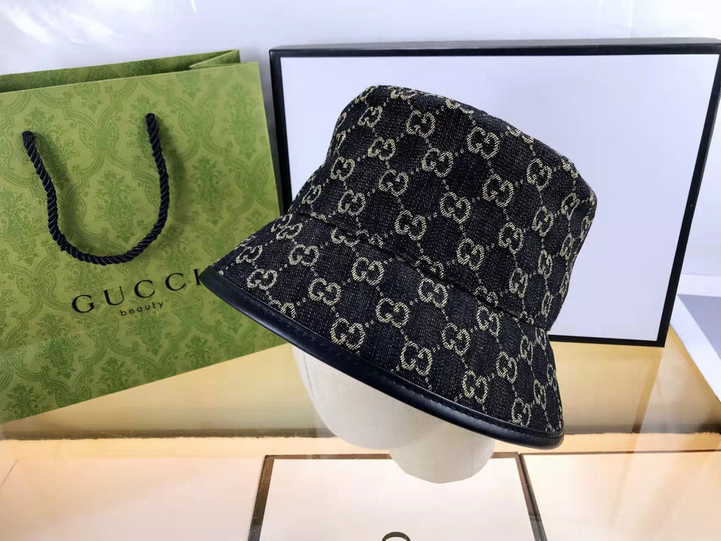 Classic GG Monogram Premium Denim Bucket Hat for Men & Women