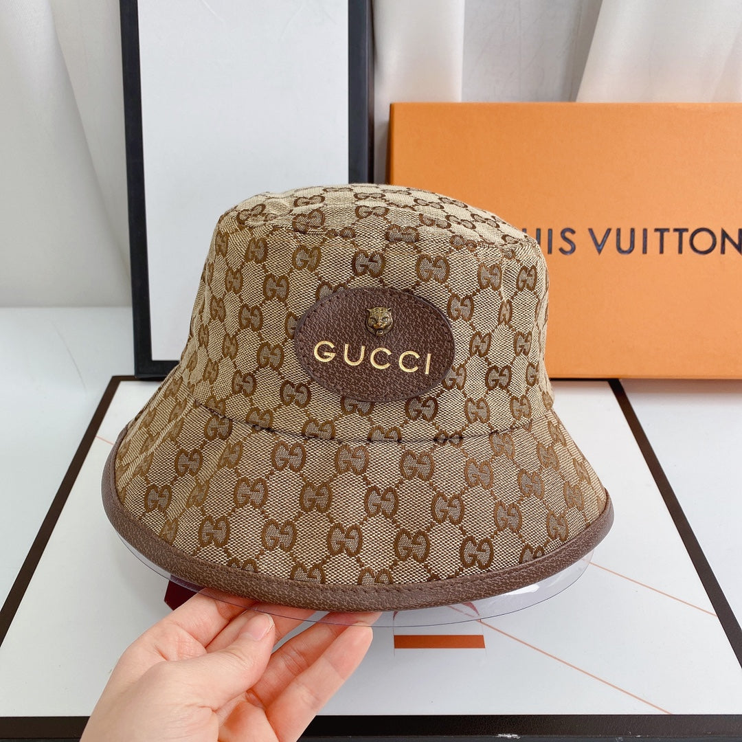 Classic Tiger Head Embroidered Canvas Bucket Hat for Men & Women