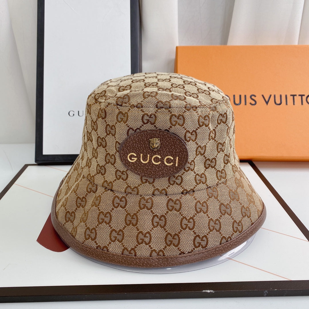 Classic Tiger Head Embroidered Canvas Bucket Hat for Men & Women
