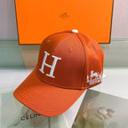 H Embroidered Cotton Baseball Cap