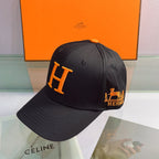 H Embroidered Cotton Baseball Cap