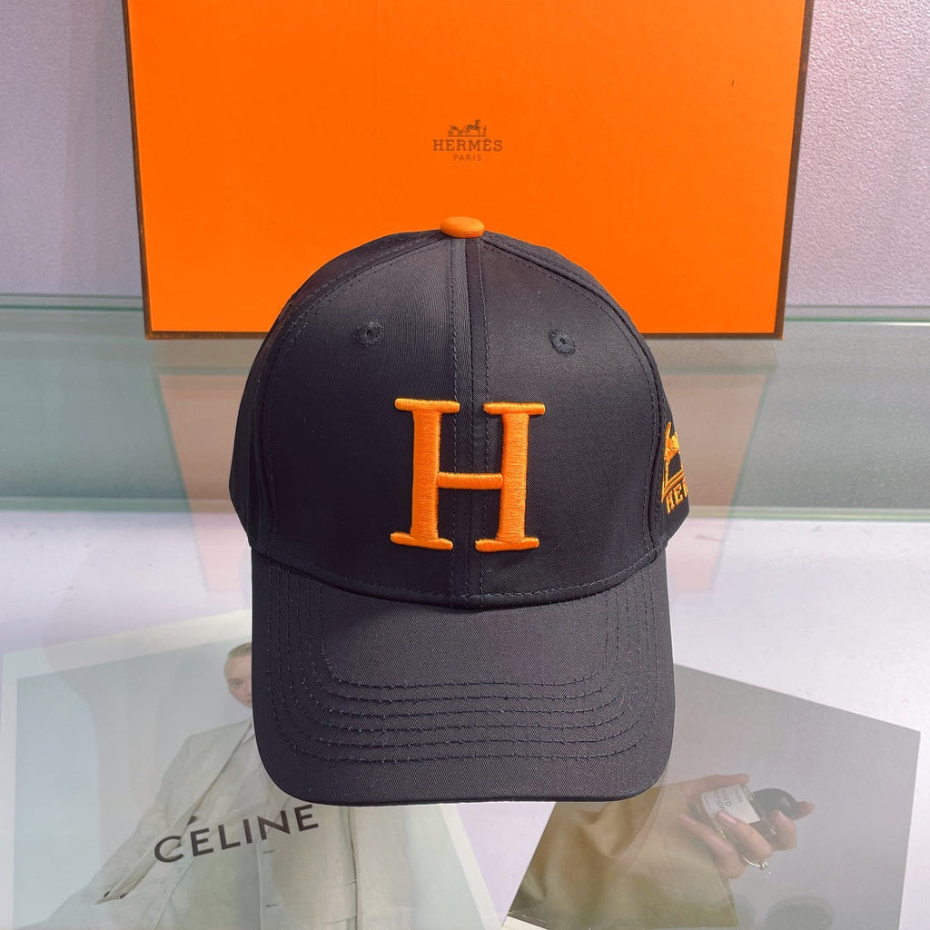 H Embroidered Cotton Baseball Cap