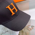 H Embroidered Cotton Baseball Cap