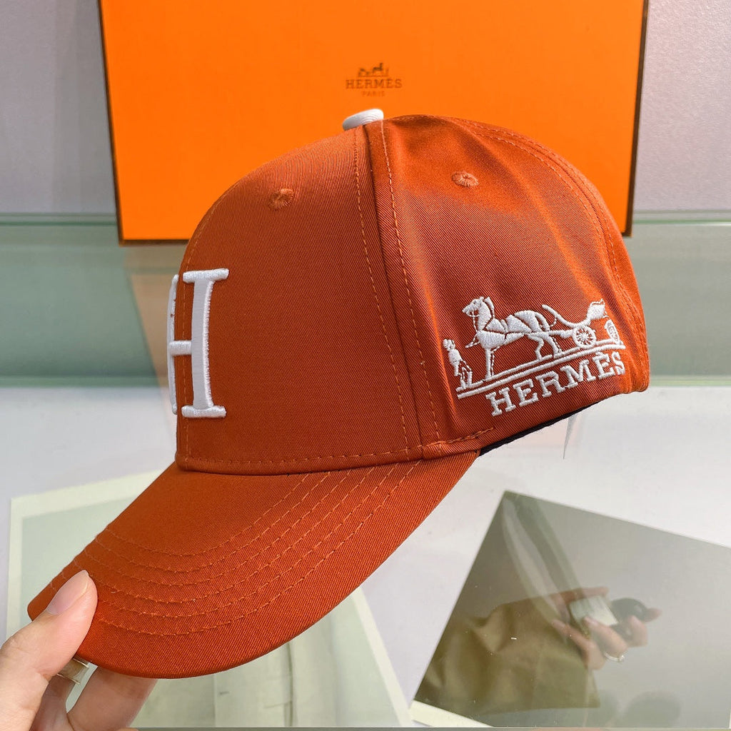 H Embroidered Cotton Baseball Cap