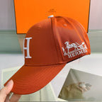 H Embroidered Cotton Baseball Cap