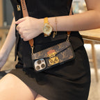 Retro Metal Lock Card Holder Phone Case