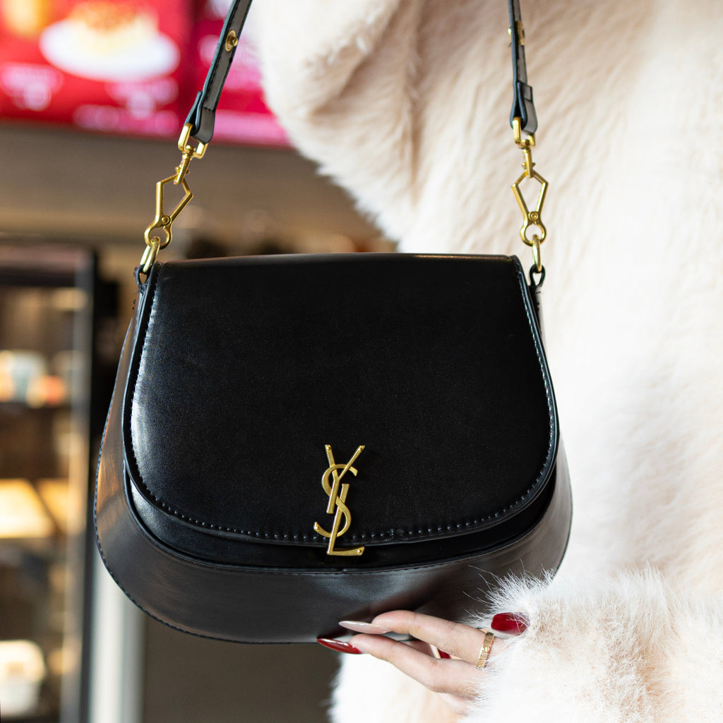 Luxe Noir & Gilt Adjustable Chain Bag