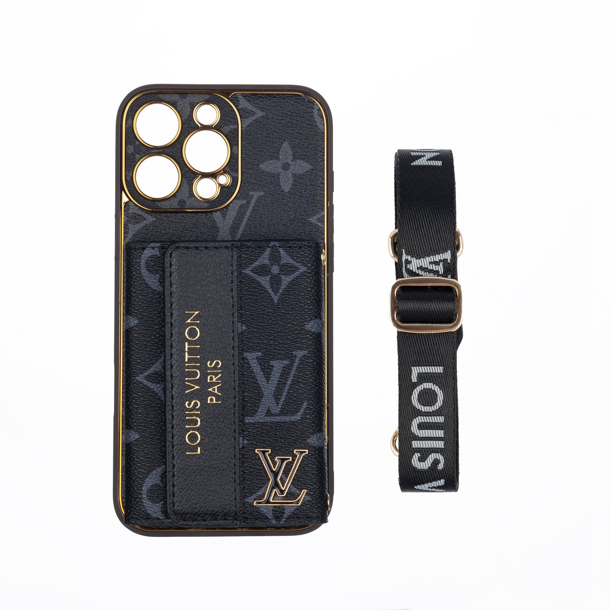 Luxe geavanceerde leren iPhone-hoes met kaarthouder & riem