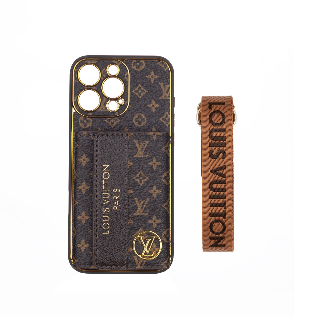 Luxe geavanceerde leren iPhone-hoes met kaarthouder & riem