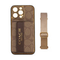 Vintage Monogram iPhone Case with Card Holder & Adjustable Strap