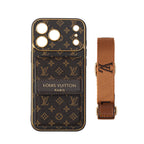Neue klassische Luxus-Kartenhalter-iPhone-Hülle mit Umhängeriemen